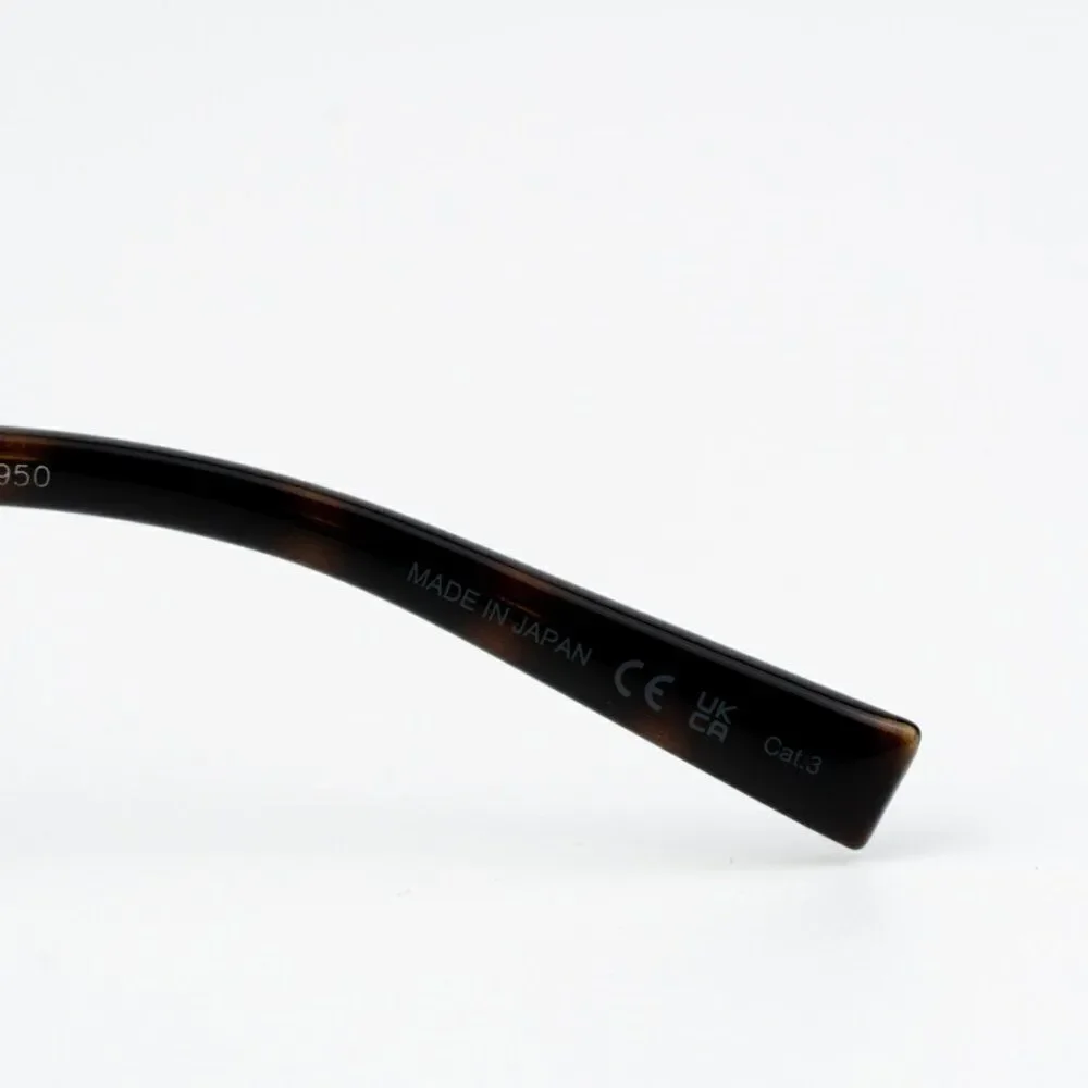NEW Saint Laurent SL707 001 Silver Havana Grey Oval Unisex Sunglasses